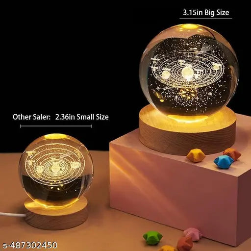Unique Night Lights 3D Galaxy Crystal Ball Night Lamp
