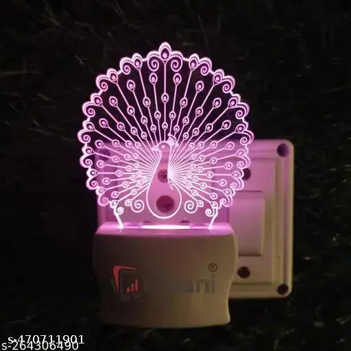 PEACOCK Acrylic 3D Optical Illusion Night Lamp