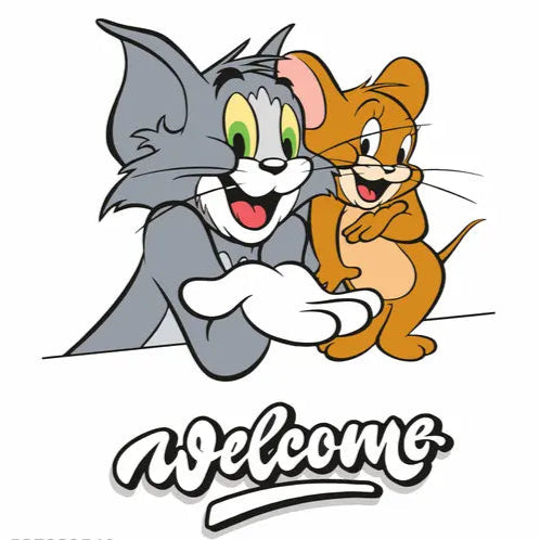 Welcome Tom & Jerry Transparent Wall Sticker