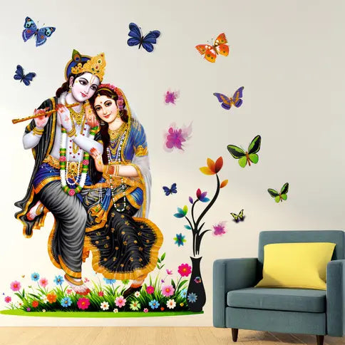 Radha Krishna Wall Sticker | Kids Room Decor, Hall Decor