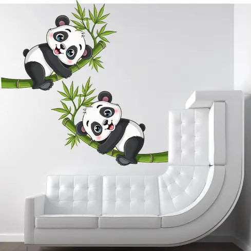 Panda on Bamboo Wall Sticker For Kids Room